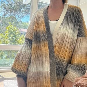 Fate Tan and Gray Ombré Gradient Cardigan